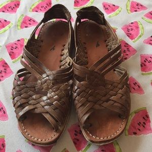 Leather slip on sandals from Mexico